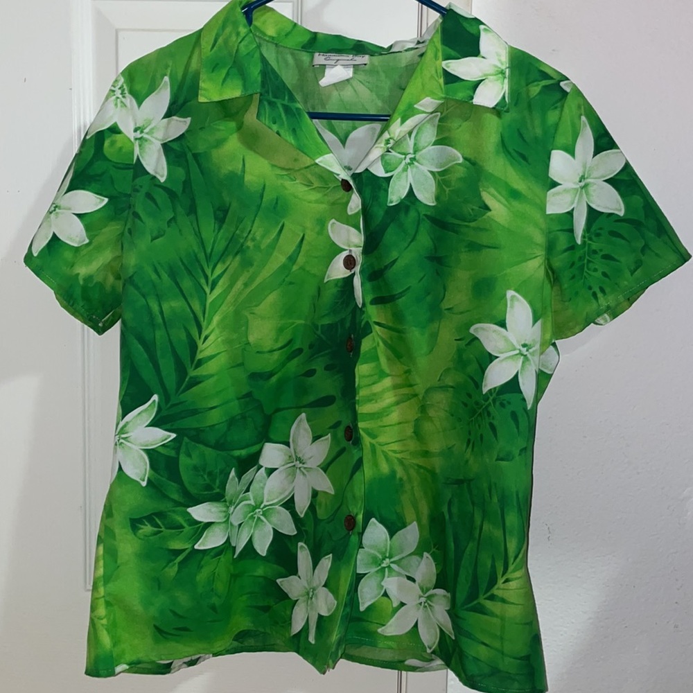 hanauma bay green aloha shirt!!